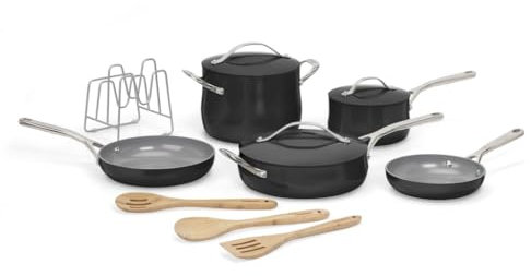 Cuisinart Culinary Collection 12-Piece Pots and Pans Set, PURELYCERAMIC Nonstick, Black