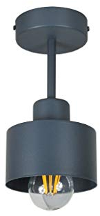 alfalux Lampe Deckenlampe LED 1 Flammig Deckenleuchte Metall E27 Geeignet Industriell Schlafzimmer Küche Wohnzimmer OST1010AN Anthrazit