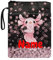 xixirimido Cherry Blossom Axolotl Book Cover Sleeve with Custom Name Girls Notebook Cover for Elementary Primary Students