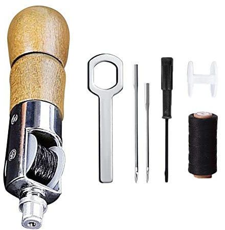 Set di macchine da cucire in pelle, punteruolo, kit per cucitrice rapida per cintura, calzolaio, artigianato, riparazione rapida della pelle, anche H7e3