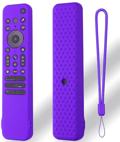 Per Sony RMF-TX810U/RMF-TX811U/RMF-TX910U Telecomando Protettivo Custodia in Silicone Copertura Antiurto Manica Antiscivolo Cordino (Viola)