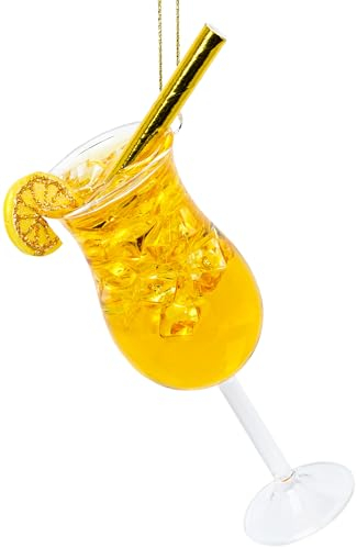SIKORA Aperitif Cocktail Spritz besondere Weihnachtskugel Glas Christbaumschmuck Deko Figur Weihnachten Anhänger Ornament - Trend Line - BS654