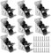 SEUNMUK 8 Pack Folding Lock Extension Table, 90 Degree Self Locking Foldable Hinge Locking Hinge Bracket with Screws, Foldable Support Bracket for Tables Workbench, Silver ﻿