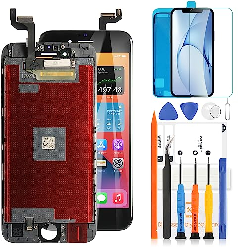 Display für iPhone 6s Bildschirm 4,7 Zoll für iPhone 6s A1633 A1688 A1691 A1700 LCD Display Touchscreen Digitizer Assembly Ersatzteile (Schwarz)