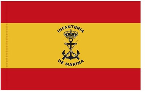 Bandera de España 'Infantería de Marina' | Bandera de tela grande tamaño: 100 cm