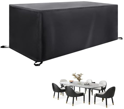 IKDZCM Abdeckung für Gartenmöbel 180x100x80cm/LxWxH Schwarz Gartenmöbel Abdeckung Wasserdicht Abdeckplane Gartenmöbel Winterfest Schutzhülle Gartentisch Abdeckung für Möbelsets Tische und Stühle