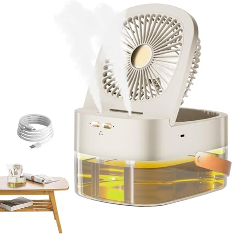 Rurunklee Ventilateur de brumisation, ventilateur de table de pulvérisation - Ventilateur d'eau de brumisation de table,Ventilateur de pulvérisation d'eau Portable pour l'hydratation du bureau,