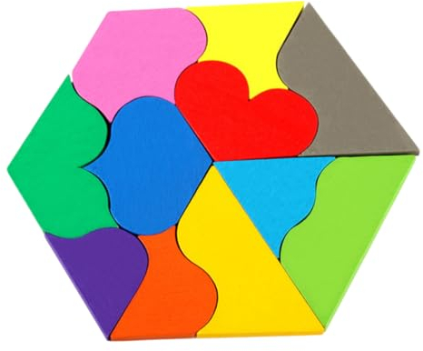 ifundom 1 Satz Holzpuzzles für Erwachsener Sechseck-Puzzle hölzernes Hexagon-Puzzle Puzzles aus Holz Kinder Kinder Safe kinderspielzeug Rätsel Herzförmig nervenaufreibend Bambus