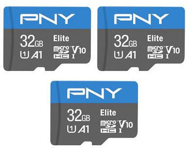 PNY 32GB Elite Mobile Accessories Class 10 U1 V10, A1 microSDHC Flash Memory Card for Mobile Devices - 100MB/s, Full HD, UHS-I, Micro SD 3-Pack