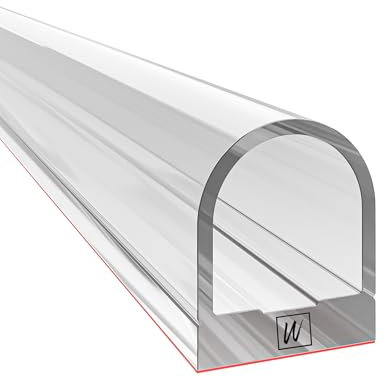 WAKA PRO-A Joint de douche et lèvre de douche de qualité supérieure, transparent, pour portes de douche 8-10 mm, longueur 1200 mm