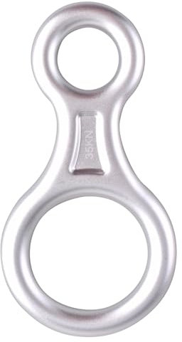 TRIWONDER 35kN 50kN Abseilachter, Abseilgerät Klettern 8 Descender für Seildurchmesser 8-13 mm (【35kN】 Silber)