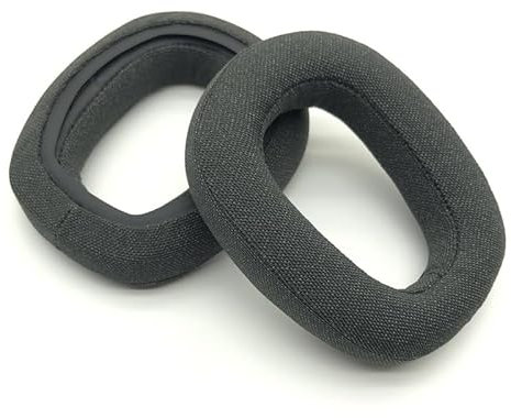 Ersatz-Ohrpolster für Logitech Zone Vibe 100, Ohrpolster für Over-Ear-Kopfhörer, Memory Foam-Ohrschützer für Headset - 1 Paar (Schwarz Baumwolle Leinen)
