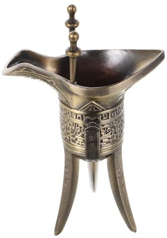 Cabilock Taza de Vino Antigua China con Diseño Vintage Taza de Bebida de Metal Personalizada para Mesa de Té de Oficina