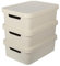 Jolie Max Plastic Storage Boxes with Lid, (Set of 3) 19L Capacity Each, Solid Matte Colour, Decorative Design with Handle, Stackable & Nestable Space-Saving Organizers – 45.5 x 33.5 x 15.5 cm (BEIGE)