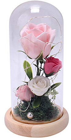 Générique Fleur Eternelle,Led Fleur Romances Femmes Fleur Rose Eternelle Cadeau Saint Valentin Fleur Romantique éLéGante Pour La Saint-Valentin La FêTe Des MèRes Un Anniversaire De Mariage (Bleu)