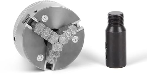 Metall-Drehfutter Mini 3-Backen-Futter，mit Adapter，Werkzeugmaschinenzubehör für Drehmaschinen/Tischschleifmaschinen/elektrische Bohrmaschinen(10MM Pleuelstange)
