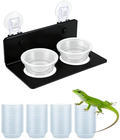 pafnisoin 100 Pcs Gecko Food and Water 0.5oz Plastic Transparent Feeder Cups