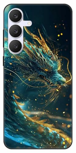 WUACYEAMING für Samsung Galaxy S25 FE Hülle,Mode Schutzhülle Schwarz Handyhülle mit Aesthetic Muster Weich Silikon Dünn TPU Stoßfeste Kratzfest Schutzhülle Cover-Drache