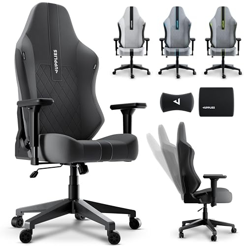 JUPPLIES Silla Gaming Premium Ergonómica – Sillas Gamer con Lino Transpirable, Reclinable 160°, Cojín Viscoelástico, Pistón Clase 4, Reposabrazos 4D– Cadeiras Gaming Soporta 150kg