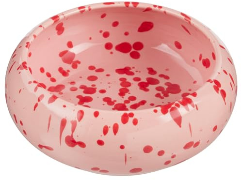 BUTLERS Schale Steinzeug - BOOGY SPLASH - spülmaschinenfest | Farbe Pink - 700 ml - Müslischüssel für Müsli & Joghurt - Suppenschüssel für Suppen & Salate - Sprenkelmuster