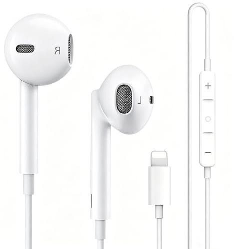 Qi Gxinr In Ear Headphone for iPhone, Headphones wired Earphones Earbuds Wired Noise Isolating with Call and Volume Control, Compatible with iPhone 14/13 Pro Max/11 Plus/X/XS/SE/XR/8/7