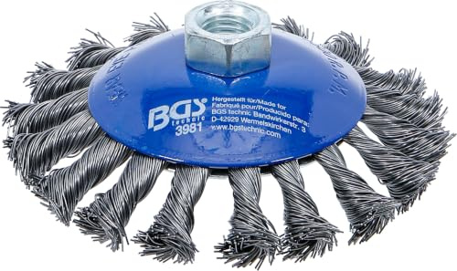 BGS 3981 | Scheibenbürste | M14 x 2,0 | Ø 115 mm | für Winkelschleifer | 18 verdrillte Bürstenstränge | zum Entfernen von Rost und Unterbodenschutz
