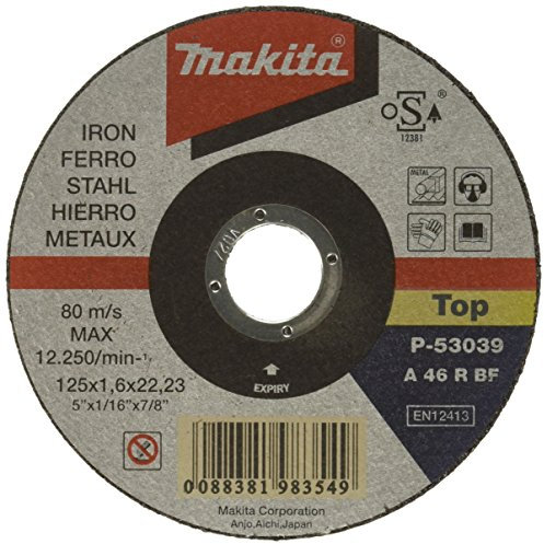 Makita P-53039 - Disco abrasivo extrafino para corte de metal 125x22,23x1,6 mm