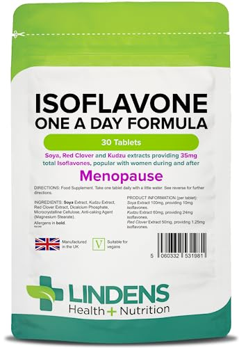 SOYA Isoflavones - 30 Tablets - 1-A-Day - UK Made - Red Clover, Kudzu - Vegan Formula (1 Months Supply) | Letterbox Friendly