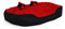lionto Hundebett 4-in-1 mit Wendekissen aus robustem Oxford, 110x80 cm, Heimtierkissen Kratzfest mit tiefem Einstieg für Katzen und Hunde Aller Größen, inkl. Zierkissen, wasserabweisend, rot/schwarz