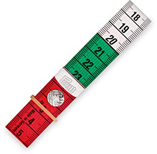 Prym Maßband Color Plus mit Knopf 150 cm 60 inch, Poly-Fiber-Gewebe, gelb, farbige Dezimeter-Zonen, 282118-1