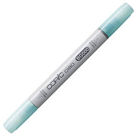 COPIC Ciao Marker Typ BG - 000, Pale Aqua, vielseitiger Layoutmarker, mit einer mittelbreiten und einer Brush-Spitze