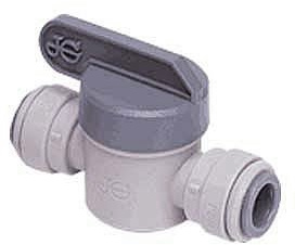 John Guest PISV0416S - Valvola a sfera dritta Speedfit per connettore Speedfit grigio acetale, attacco rapido RO DI per osmosi inversa