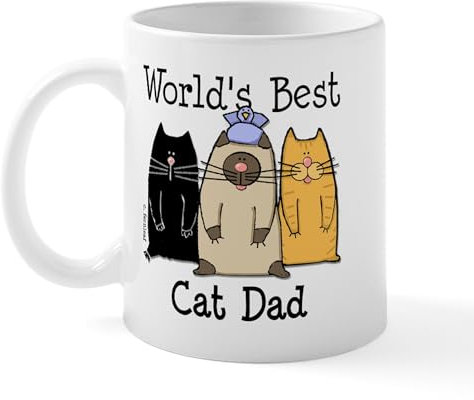 CafePress World's Best Cat Dad Mug 11 oz (325 ml) Ceramic Coffee Mug