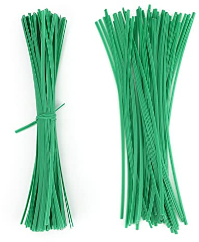 KINGLAKE 200 Pcs 20cm Flexible Garden Twist Ties, Green Soft Plant Wire Ties Plastic Coated Plant Support Ties for Tying Plants Shrub, Multipurpose Cable Bag Ties