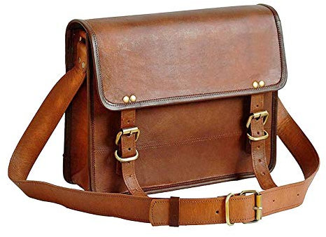 Jaald 33 cm Sac cartable fait main Sac à bandoulière pour iPad et ordinateur portable Cartable pour voyage d'affaires Satch pour hommes et femmes