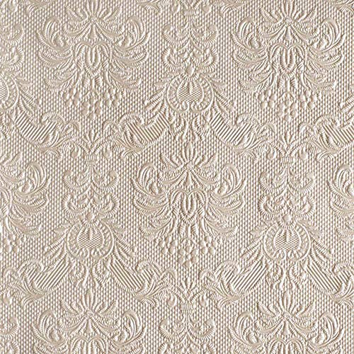 Ambiente Servietten Lunch / Party 33x33cm Elegance Pearl Taupe Geprägt / embossed