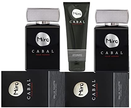 2 x MIRO CABAL POUR HOMME Eau de Toilette Spray 75 ml + 1 x Bade- und Duschgel 250 ml