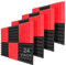 JBER Lot de 24 Panneaux de Mousse Acoustique, 5 x 30 x 30cm Cales pour Studio Panneau Mural Insonorisant Ignifuge Panneaux Muraux (Noir et Rouge)