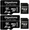 Gigastone Speicherkarte, 64 GB, 2 Stück, kompatibel mit Gopro Drohne Kamera Tablet Samsung Sony, Hohe Geschwindigkeit für 4K UHD Video, A1 U3 C10 Micro SDXC-Karte mit Mini-Tasche und SD-Adapter.