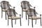 Gartenstuhl 4er Set Dunkelbraun Aluminium 4 Sitzkissen Manfria