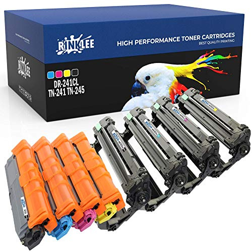 RINKLEE DR-241CL TN241 TN245 Trommel & 4 Toner kompatibel für Brother DCP-9015CDW DCP-9020CDW MFC-9140CDN MFC-9330CDW MFC-9340CDW HL-3140CW HL-3150CDW HL-3170CDW