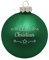 Deitert Weihnachtskugel mit Namen oder Wunschtext graviert, Ø 8cm, personalisierte Christbaumkugel aus Glas (matt), individueller Weihnachtsbaumschmuck mit Gravur, Tannen-Motiv, Grün