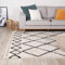 FRAAI | Home & Living Teppich Hochflor - Grand Diamond Weave Creme Schwarz - Kariert, Gestreift - Modern, Skandinavisch - Wohnzimmer, Esszimmer, Schlafzimmer - Fellteppich - Carpet