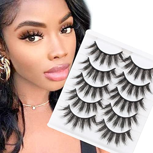 Künstliche Wimpern 3D Dramatisch Falsche Wimpern Natürlich Look 5 Paar Lang Dicht Fake Lashes Fluffy Voluminoes Streifenwimpern Strip Lashes Wiederverwendbar False Eyelashes von Glowing win