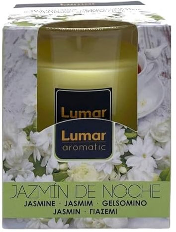 Velas fragancia en vaso cristal con tapa (PlusHome) (Jazmin, Pack 2)