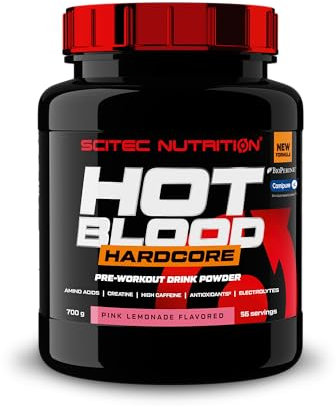 Scitec Nutrition Hot Blood Hardcore, Poudre de boisson pré-entraînement avec acides aminés et créatine, 700 g, Limonade rose