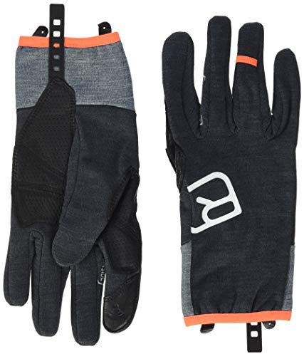 ORTOVOX Fleece Light Glove M - Leichter Fleece-Handschuh mit Smart-Finger und Leder-Handinnenseite für Skitouren - GRAU - Herren - M