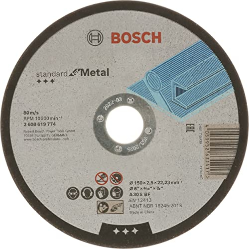 Bosch Professional 1x Disco de Desbaste Standard for Metal (para Metal, Ø 150 x 2,5 x 22,23 mm, Recto, Accesorio Amoladora)