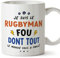 Mugffins Tassen/Becher mit Spruch für RUGBY-SPIELER - Auf Französisch - Tout le monde vous a parlé - 11 oz / 330 ml - originelles und lustiges Geschenk Mitarbeiter