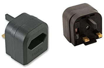 2pin to 3 Pin type Charger converter, UK Battery Charger Adaptor 3A Plug Made for Shaver & Oral B Toothbrush White/Black (Black)